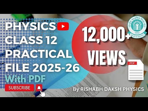 Physics Practical File 2025-26 Class 12 CBSE BOARD PDF | Best Practical File with Diagrams | Rishabh