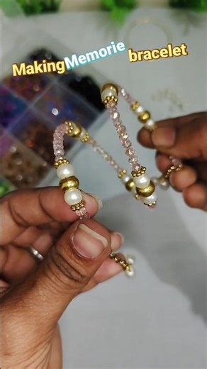 DIY Memory Wire Bracelet | Sparkling Crystal Beads#shorts