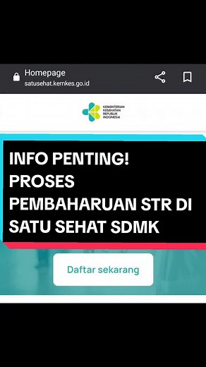 Cara Pembaharuan STR di Satu Sehat SDMK