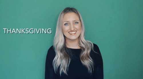 Thanksgiving words signed in ASL