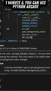 1 Minute to Start Using Python Arcade - So You Can Make Games #python #code #programming