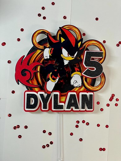 Shadow the Hedgehog Cake Topper: Birthday Party Decor - Etsy