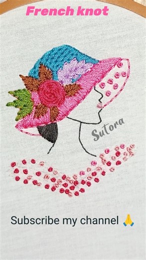 Amazing Easy French Knot Embroidery. Beautiful Hand Embroidery Short Video | #Shorts