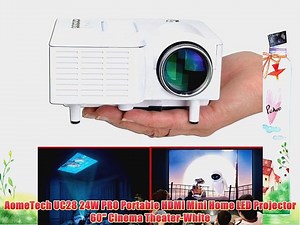 AomeTech UC28 24W PRO Portable HDMI Mini Home LED Projector 60 Cinema Theater-White