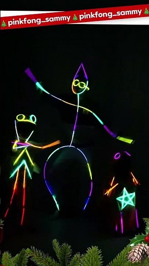 🎄 Christmas Glow Stick Dance 🕺 #sammy #shorts #glowstick #christmascarol #pinkfong #babyshark