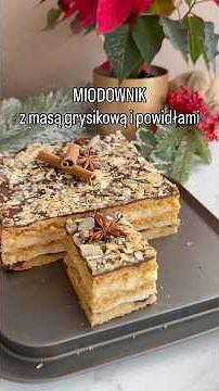 Idealny miodownik z masą grysikową i powidłami ❤️ #przepis #ciasto #święta
