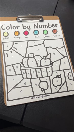 Fall Edition Color by Number 🍎🍂 (marker: Sharpie flip chart) • • • #fall #coloring #drawing #writing