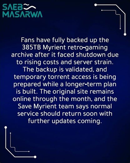 Fans fully back up 385TB Myrient game archive; validation complete and torrents coming