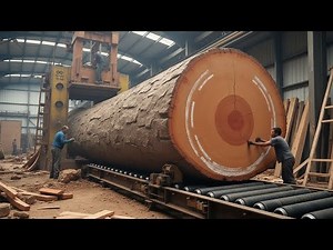 “Giant Wood Processing Factory – Thousand Year Old Tree Processing”