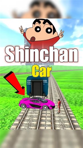 Shinchan Ki Car Train Me He 🤯#short #indianbikedriving3d #gta