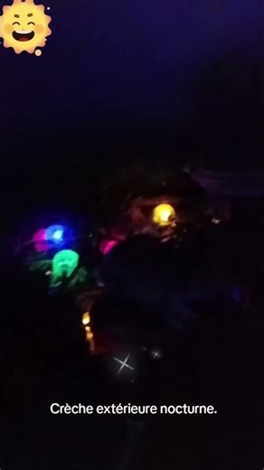 Crèche extérieure nocturne, bonne nuit les petits + descriptif.
