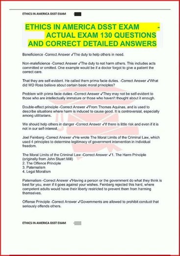 Ethics In America Dsst Exam Actual Exam 130 Questions And Co video