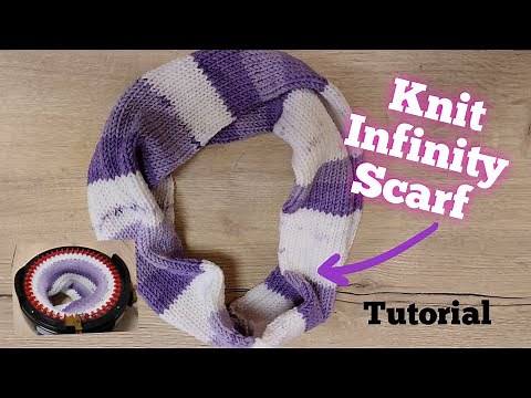 Easy Knit Infinity Scarf/Cowl - Addi/Sentro Knitting Machine {Tutorial}