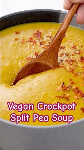 Slow Cooker Vegan Split Pea Soup (Crockpot) | Cozy & Budget-Friendly #vegan #soup #souprecipe