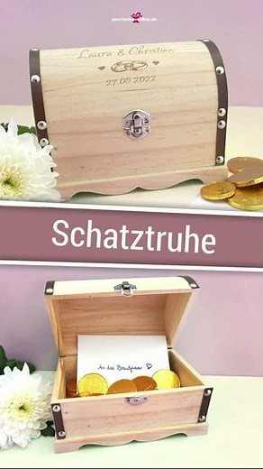 Hochzeit Geschenk | personalisierte Schatztruhe als Geldgeschenk, Geschenkverpackung oder Ringbox