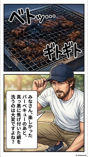 【キャンプの裏技】面倒な網洗いを一瞬で終わらせるライフハック
