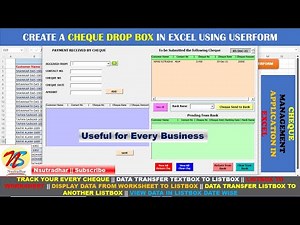How to create a Cheque drop Box in Excel VBA || Cheque management Application in Excel