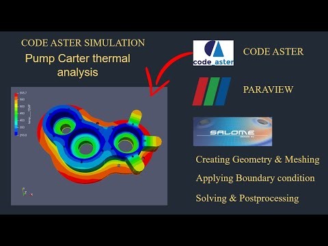 Pump carter thermal analysis using code aster|salome meca tutorial|paraview |tut-56