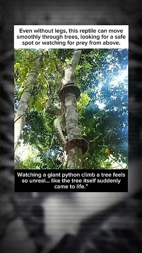Giant Python Climbs Tree Like It Owns the Jungle