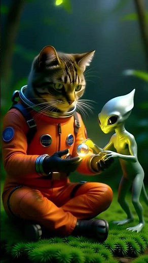 Astronaut Cat Discovers a Friendly Alien Civilization | AI Short Film 🐱🧡