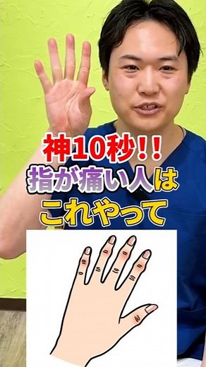 神10秒！！ 知らないと損する 指が痛い人 はこれやって バネ指 腱鞘炎 ヘバーデン結節 シワシワの手 手根管症候群
