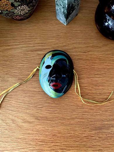 Black Ceramic Hand Painted Bird Mask - Etsy