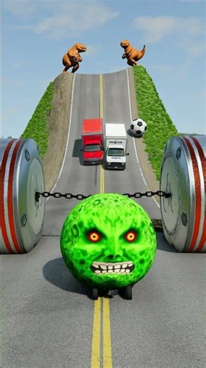 Cars & Cargo Vans vs Chained Hydraulic Crush - BeamNG.drive