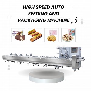 [Hot Item] Automatic Feeding Packing Machine Chocolate Packaging Machine Candy Bar Biscuit Flow Pack Wrapping Machine Horizontal Food Wrapper Machine for Protein Bar