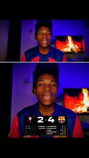 Lewandowski hat trick lamine yamal goal and de jong red card barcelona won 4-2 vs centa vigo away from home #barcelona #laliga | Crian Idriss