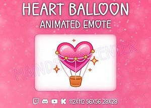 Heart Balloon · Love Emoji · Animated Emote · Valentine's Day Chat Emoticon · Twitch, Discord, Youtube, Kick · Sweet GIF · Stream Overlay - Etsy