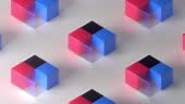 Transforming simple cube shape in complex construction, computer...