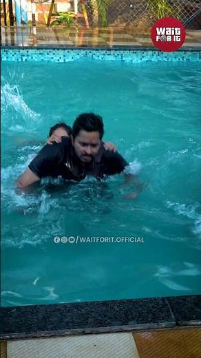 Swimming Pool Piggyback Race 😆 | #shorts | Wait For It