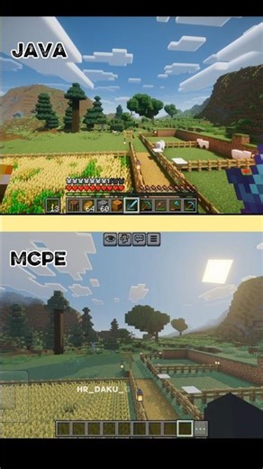 JAVA Vs MCPE SHADERS COMPARISON || #shaders #minecraft #shorts #viral #mcpe #rtx