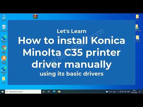 How to Install Konica Minolta C35 printer driver manually using its basic driver