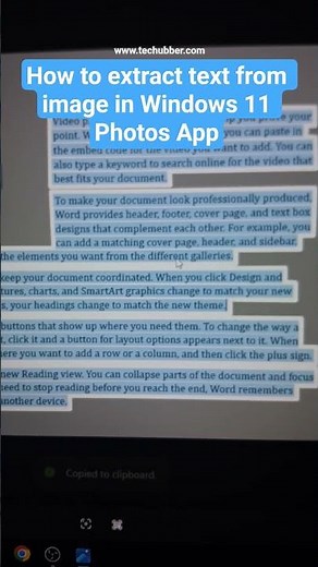 How to extract text from image using Windows 11 Photos App #imagetotext #windows11