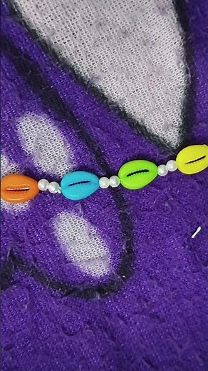 cowrie shell necklace#diy craft iideas#colourful and pink