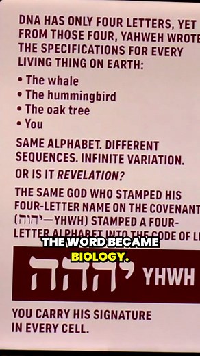 "The Word became biology": the claim that Yahweh's four‑letter name is encoded in DNA — God as the author of life (intelligent‑design argument) | Bishop. Shane Vaughn aka Professor "Toto"