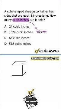 ASVAB Arithmetic Reasoning: Volume Word Problems