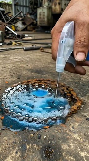 Extreme Rusted Bicycle Chain Restoration — Satisfying Rust Removal 🔧#shorts