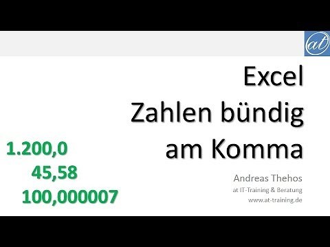 Excel # 489 - Zahlen am Komma bündig darstellen - Zahlenformat