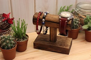 Personalised Watch and Bracelet Stand | Watch Display | Solid Wood Jewellery Display - Etsy UK