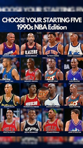 1.1K views | What’s your ultimate 1990’s NBA starting five? The decade of legends — MJ, Shaq, Hakeem, Stockton, Malone, Pippen, and more!  Drop your lineup in the comments!  #NBA #1990sBasketball #StartingFive #NBALegends #BasketballEra | Daddy You | Facebook