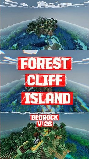 Forest Cliff Island Village Seed (Minecraft Bedrock 26) 🌲🏝️ #minecraft
