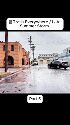 Skid Row Rain Cleanup: Trash, Aid, and Heat Wave Streets (4K)