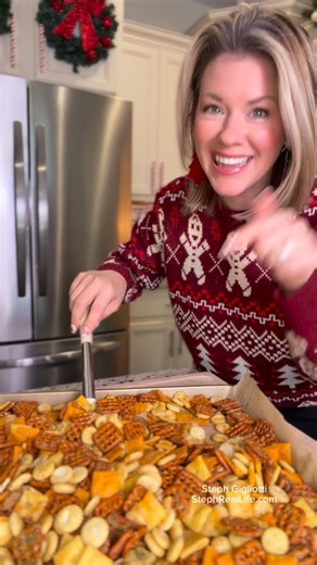 Stephanie Gigliotti on Instagram: "Mix a batch of your own Homemade Cheez-It Snack Mix for your next party. This crowd pleasing party mix includes Cheez-Its, oyster crackers, and pretzel snaps in a savory ranch dill seasoning. Be warned, it’s addictive! ✨If you’d like the full recipe sent to you, just type “SEND” below in the comments 👇 https://www.stephreallife.com/homemade-cheez-it-snack-mix/ Be sure to save this video for later and share 💌 📲 Follow along so you don’t miss any recipes! 🌟 I