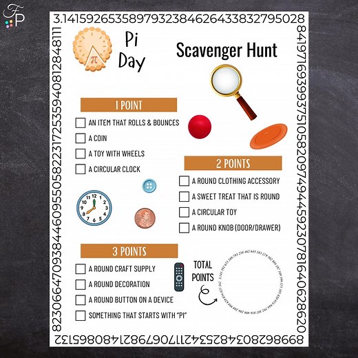 Pi Day Scavenger Hunt | Printable Pi Day Party Activity for Kids & Family - Etsy