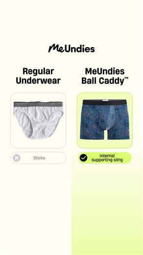 ‼️ ELEVATE YOUR COMFORT ‼️ Never fuss, shift, or readjust again. Meet The Ball Caddy™ Pouch—the ultimate blend of gentle support and airy softness. Say goodbye to stickiness and hello to all-day ease: ☁️ Cloud-like internal pouch for natural lift & support 😮‍💨 Breathable, moisture-wicking fabric that keeps you fresh ✨ Playful, feel-good prints that express your vibe | MeUndies
