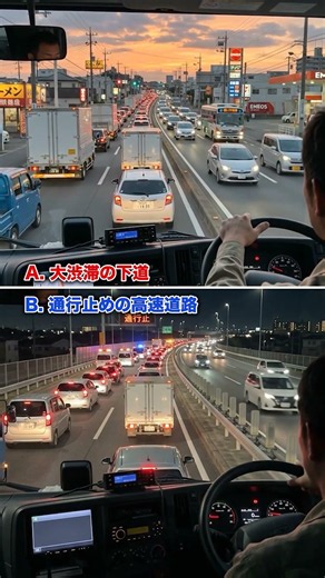 究極の2択どっちがマシ❓💥大渋滞の下道vs通行止めの高速道路