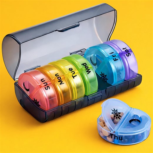 Weekly Pill Organizer Travel Case, Rainbow Vitamin Organizer, Portable Medicine Box, Daily Supplement Container, Compact Pill Holder - Etsy