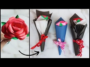 How To Make Single Paper Rose Flower Bouquet | DIY Paper Flower Bouquet (Mother's Day Special)